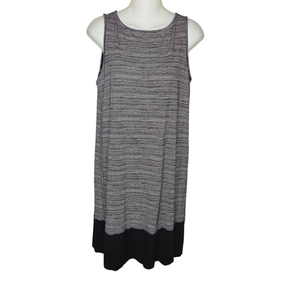 J. Jill Wearever Striped Black & White Tank Dress, Size Small